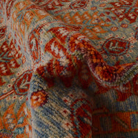 Multi Color Oushak Afghan Hand-Knotted Rug (OK-605)