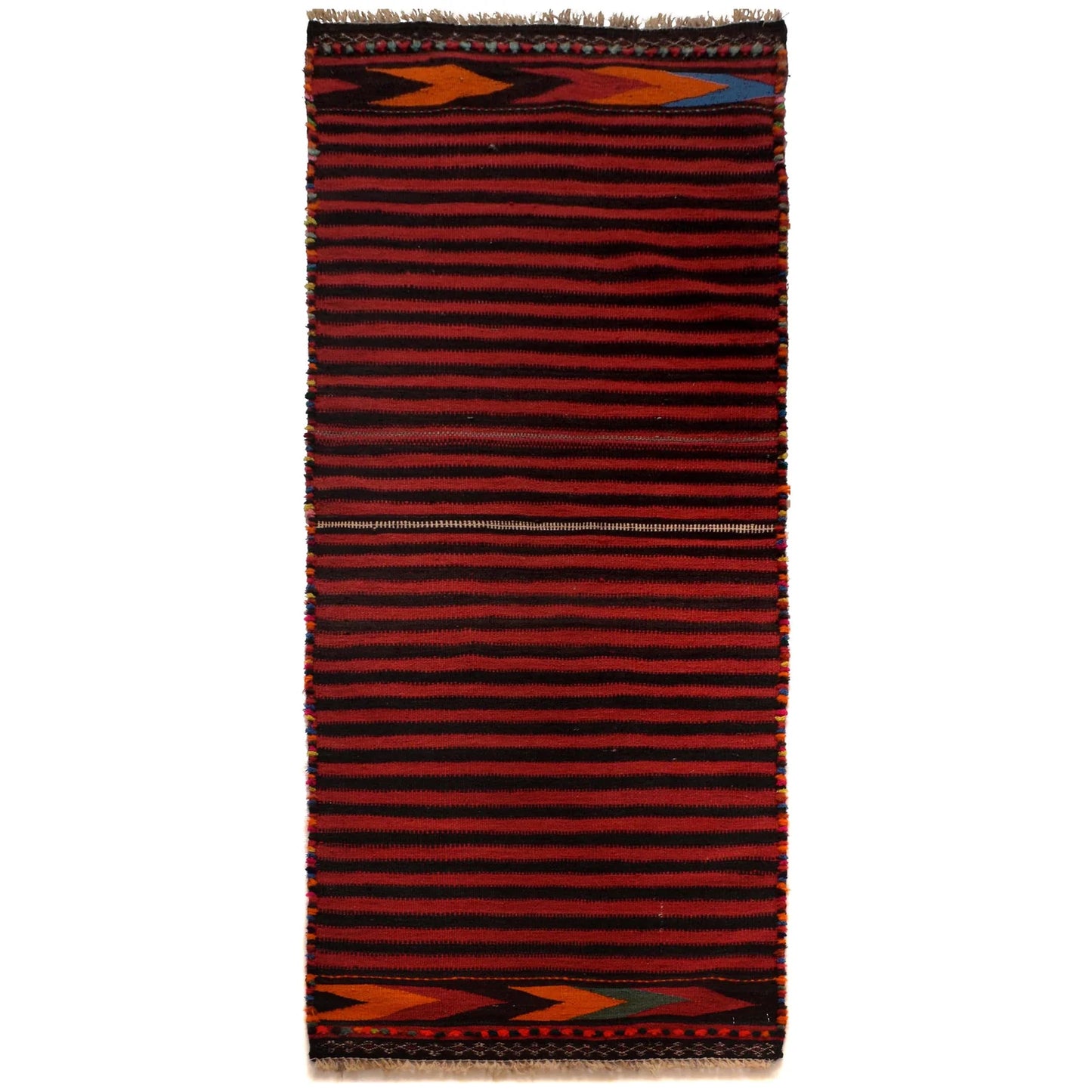 Red Afghan Hand-knotted kilim Runner (RK-4003)