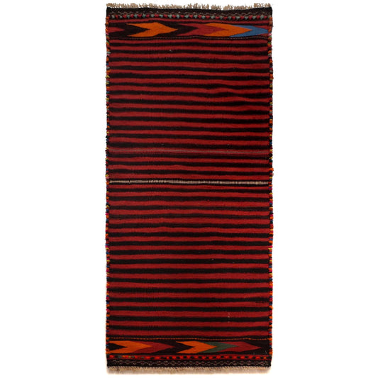Red Afghan Hand-knotted kilim Runner (RK-4003)