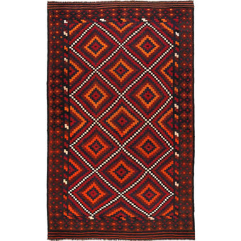 compare product Multi Color Afghan Hand-Knotted Kilim (RK-4005)