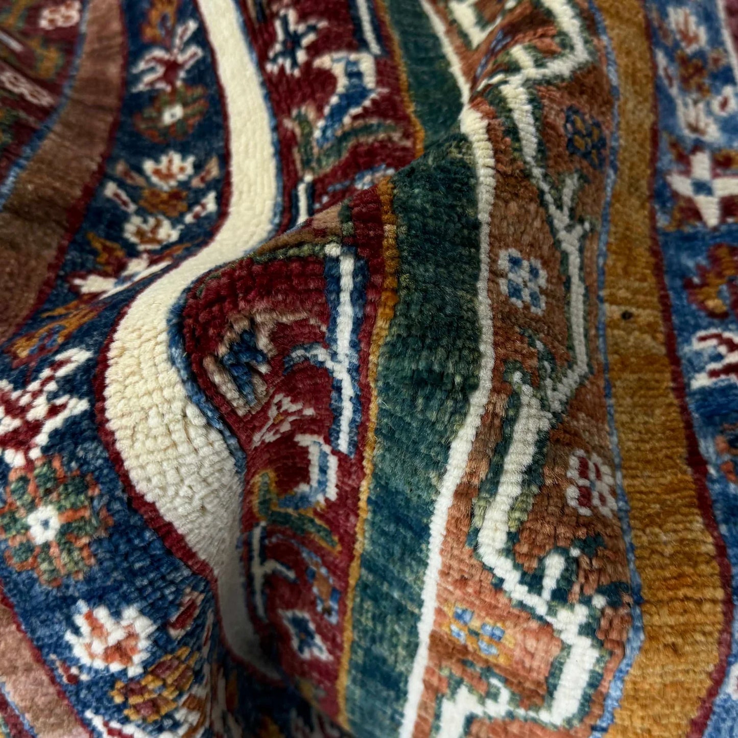 Red Shawl Afghan Hand-knotted Rug (SH-3001)