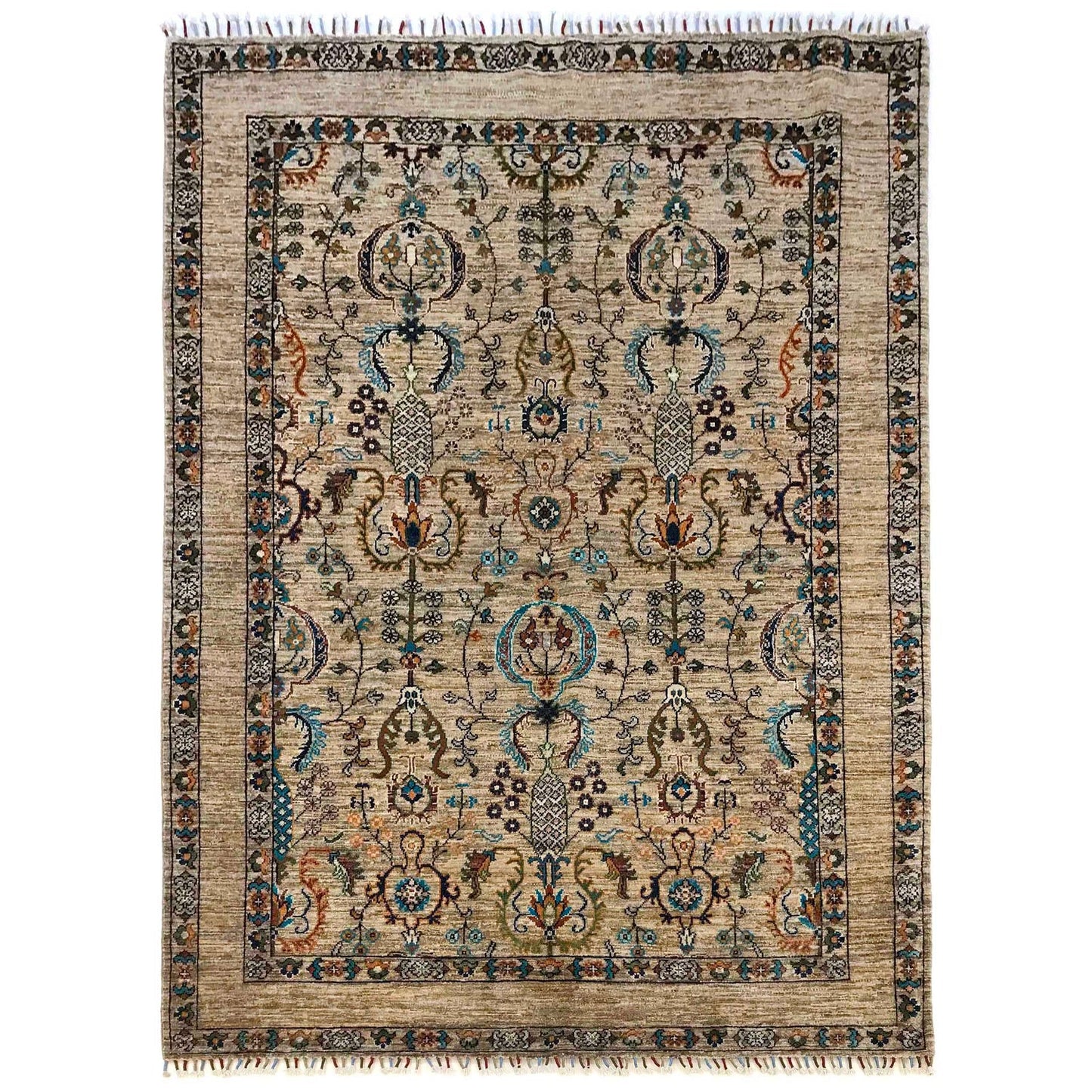 Multi Color Modern Sultani Afghan Hand-knotted Rug (ST-708)