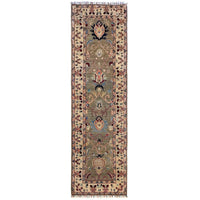 Grey Modern Sultani Afghan Hand-knotted Runner (ST-712)