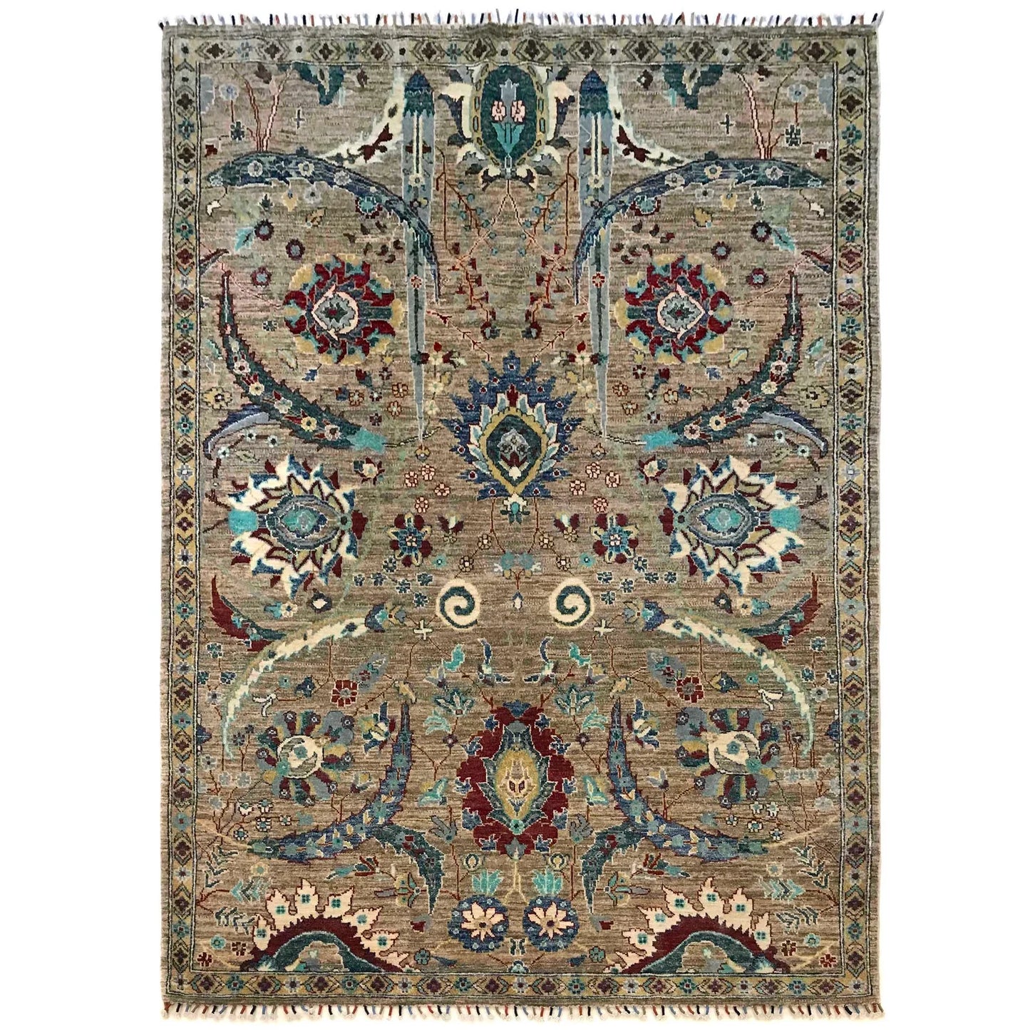 Multi Color  Modern Sultani Afghan Hand-knotted Rug (ST-719)