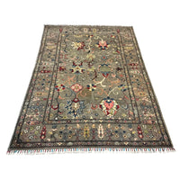 Grey Modern Sultani Afghan Hand-knotted Rug (ST-702)