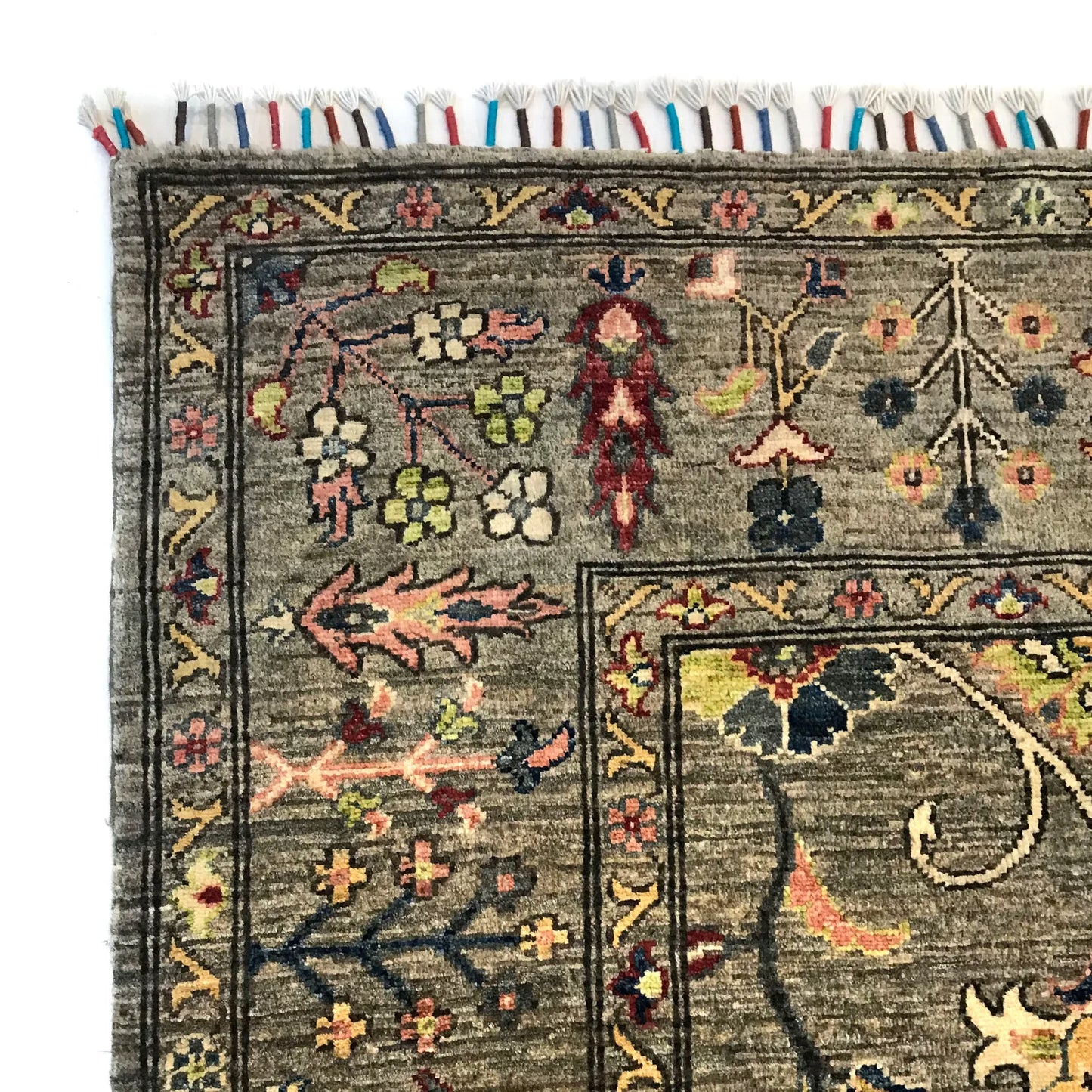Grey Modern Sultani Afghan Hand-knotted Rug (ST-702)