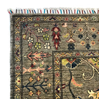 Grey Modern Sultani Afghan Hand-knotted Rug (ST-702)