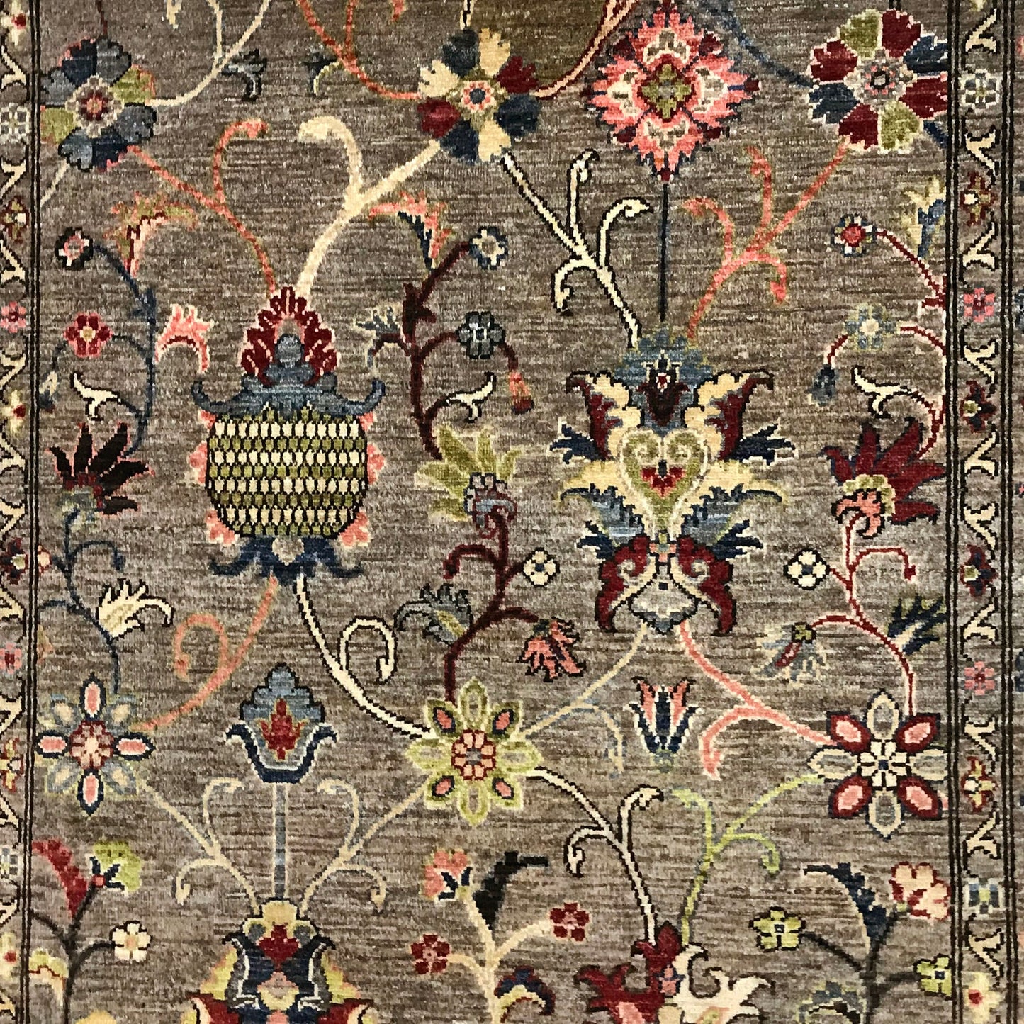 Grey Modern Sultani Afghan Hand-knotted Rug (ST-702)