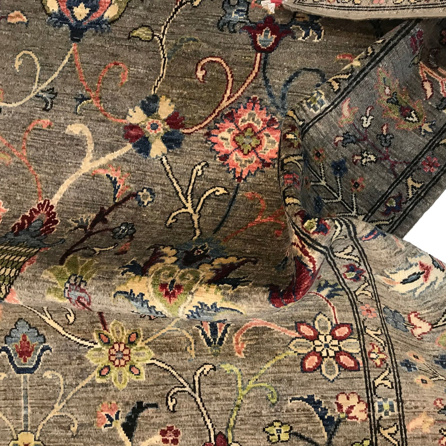 Grey Modern Sultani Afghan Hand-knotted Rug (ST-702)