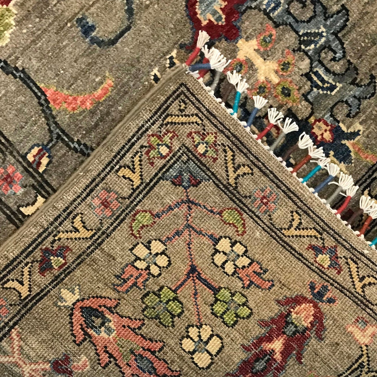 Grey Modern Sultani Afghan Hand-knotted Rug (ST-702)