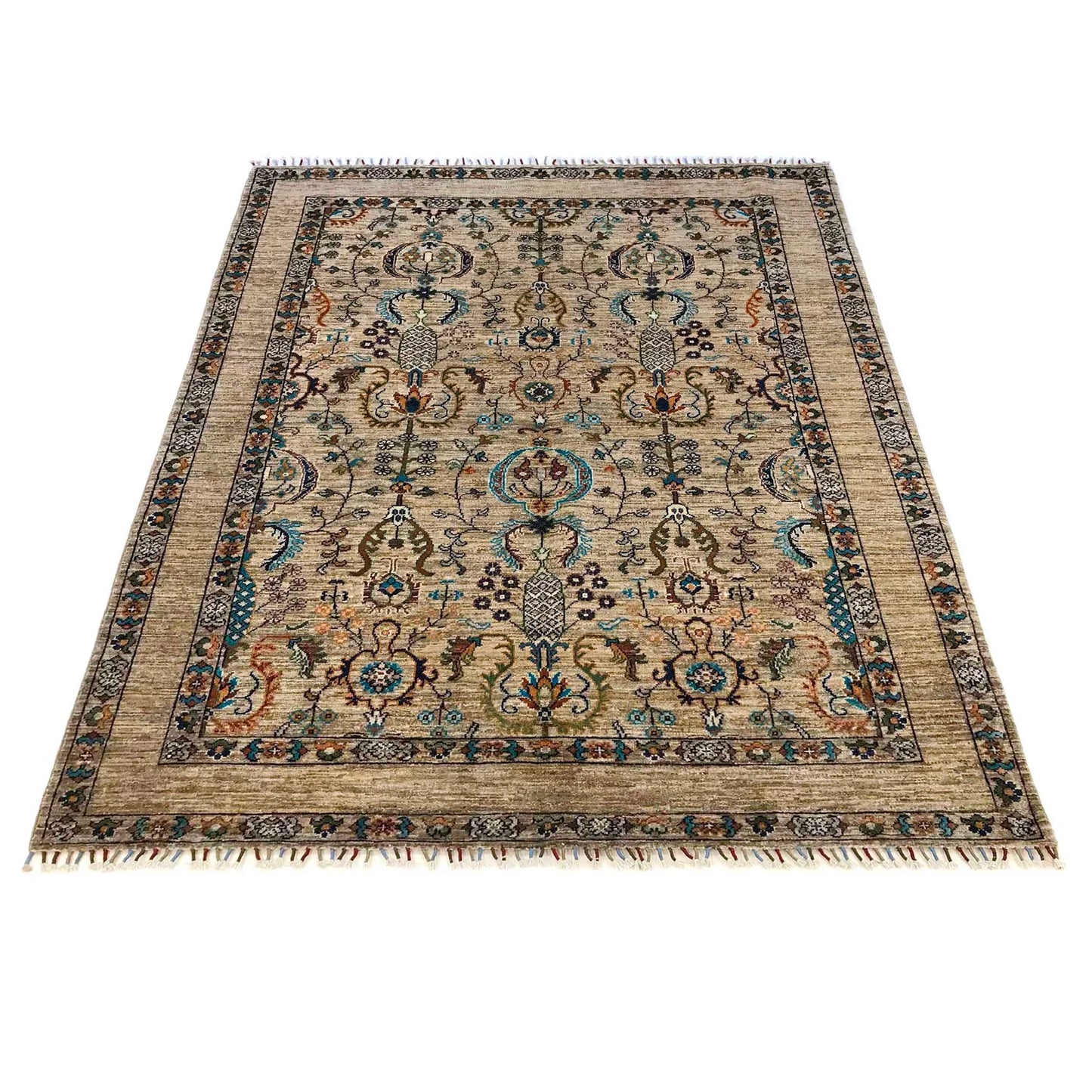 Multi Color Modern Sultani Afghan Hand-knotted Rug (ST-708)