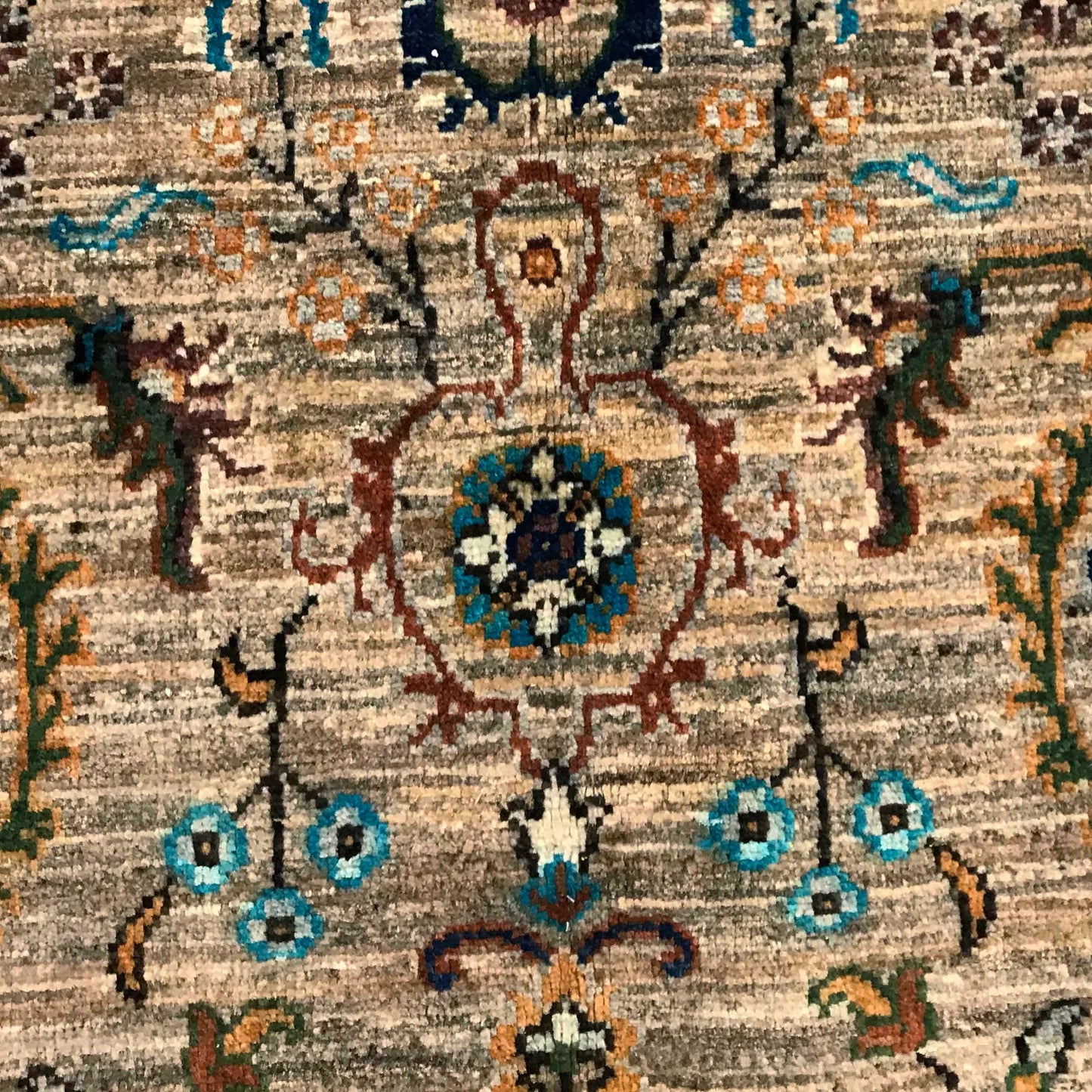 Multi Color Modern Sultani Afghan Hand-knotted Rug (ST-708)