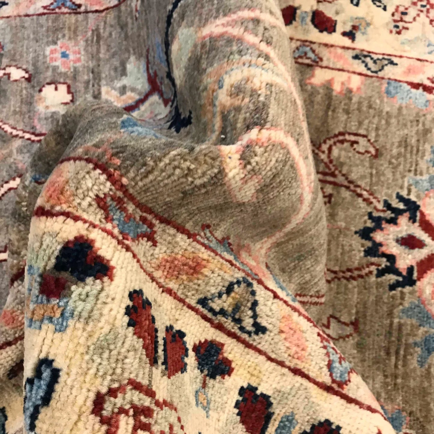 Grey Modern Sultani Afghan Hand-knotted Runner (ST-712)