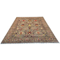 Grey Modern Sultani Afghan Hand-knotted Rug (ST-713)