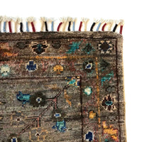Grey Modern Sultani Afghan Hand-knotted Rug (ST-717)