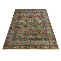 Grey Modern Sultani Afghan Hand-knotted Rug (ST-718)