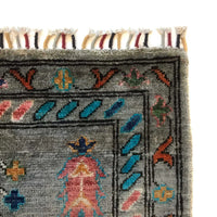 Grey Modern Sultani Afghan Hand-knotted Rug (ST-718)