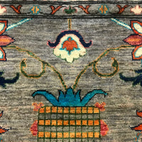Grey Modern Sultani Afghan Hand-knotted Rug (ST-718)