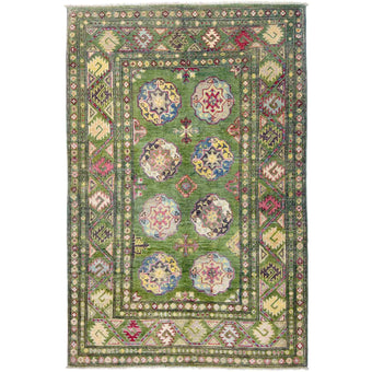 compare product Green Waziri Afghan Hand-knotted Rug (WZ-1602)