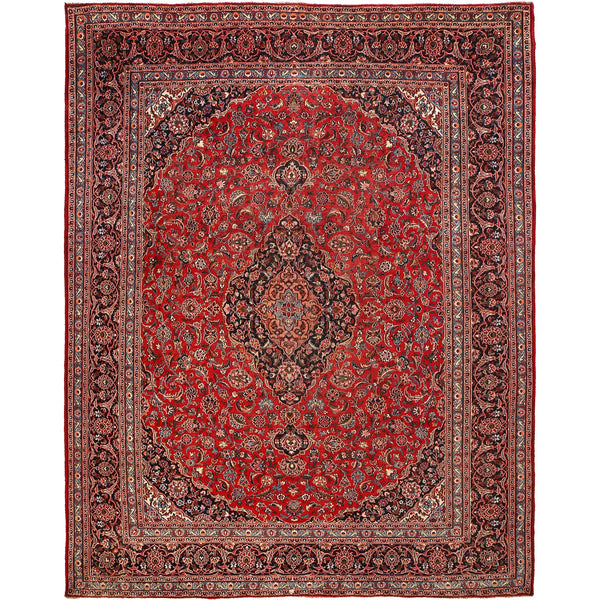 Red Kashan Hand-Knotted Persian Rug (KN-631)