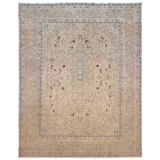 Ivory Kashan Hand-Knotted Persian Rug (KN-633)