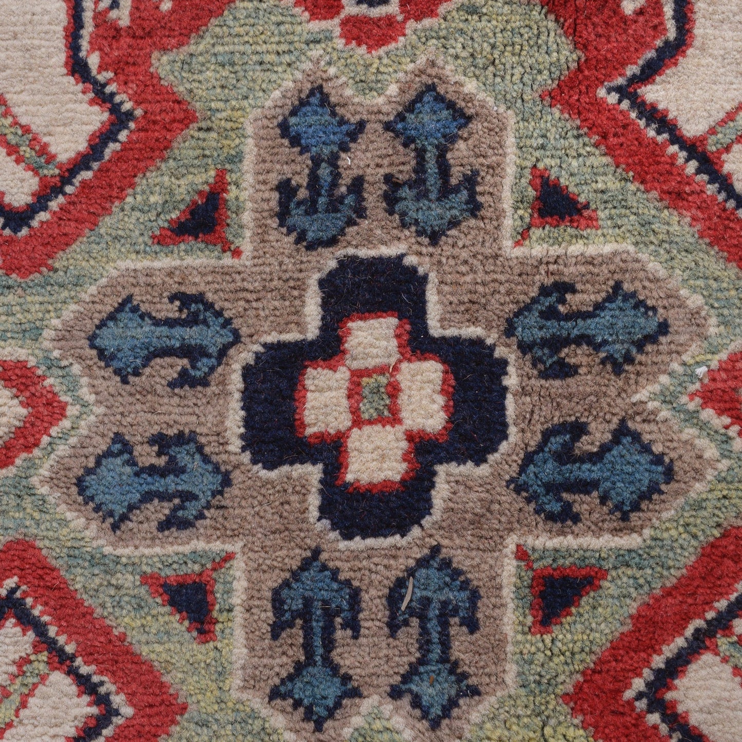 Ivory Oriental Kazak Afghan Hand-knotted Rug (KK-202)