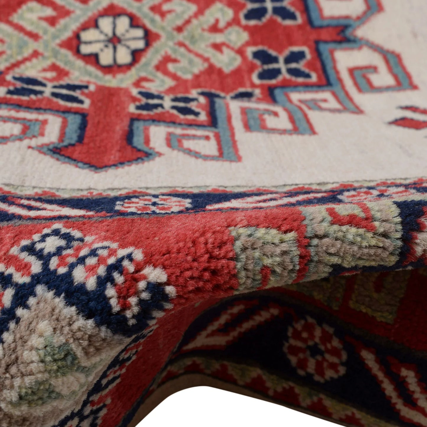 Ivory Oriental Kazak Afghan Hand-knotted Rug (KK-202)