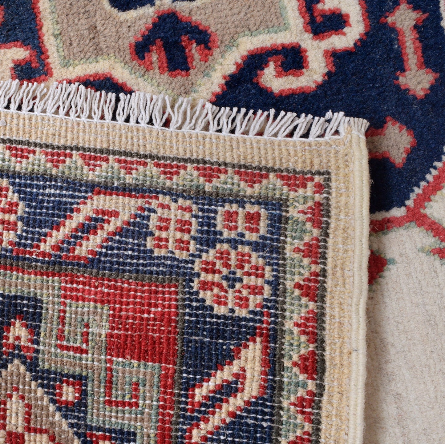 Ivory Oriental Kazak Afghan Hand-knotted Rug (KK-202)