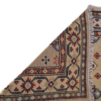 Ivory Oriental Kazak Afghan Hand-knotted Runner (KK-203)