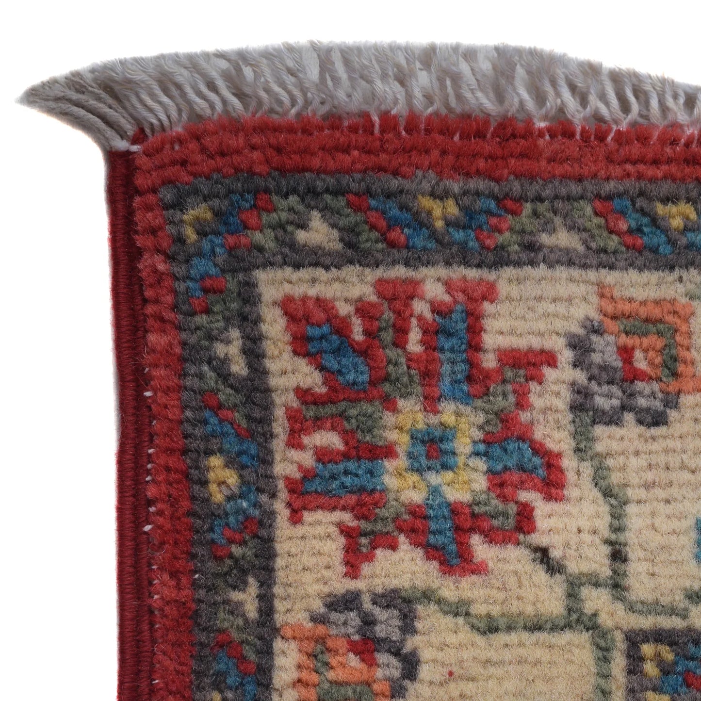 Red Oriental Kazak Afghan Hand-knotted Runner (KK-204)
