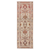 Ivory Oriental Kazak Afghan Hand-knotted Runner (KK-205)