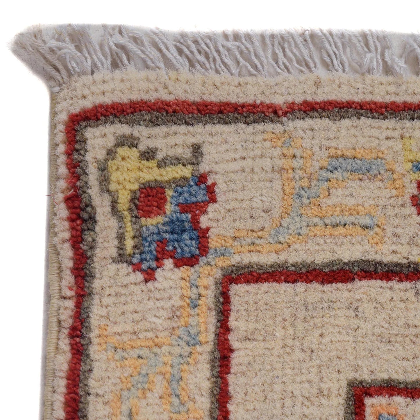 Ivory Oriental Kazak Afghan Hand-knotted Runner (KK-205)