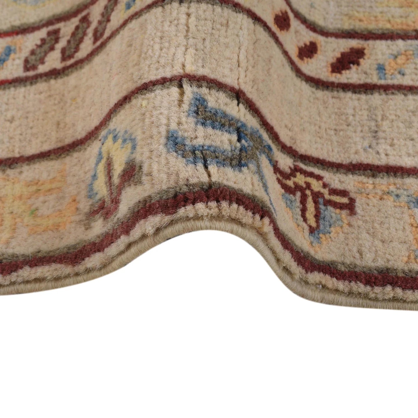 Ivory Oriental Kazak Afghan Hand-knotted Runner (KK-205)