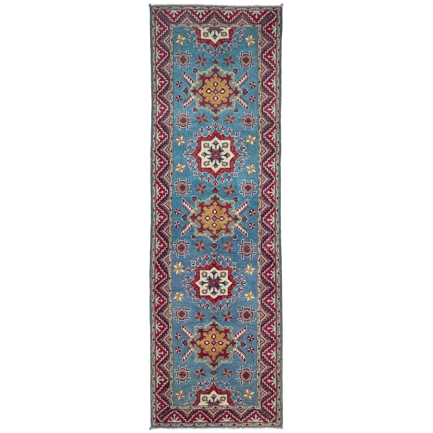 Blue  Oriental Kazak Afghan Hand-knotted Rug (KK-268)