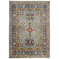 Grey Oriental Kazak Afghan Hand-knotted Rug (KK-272)