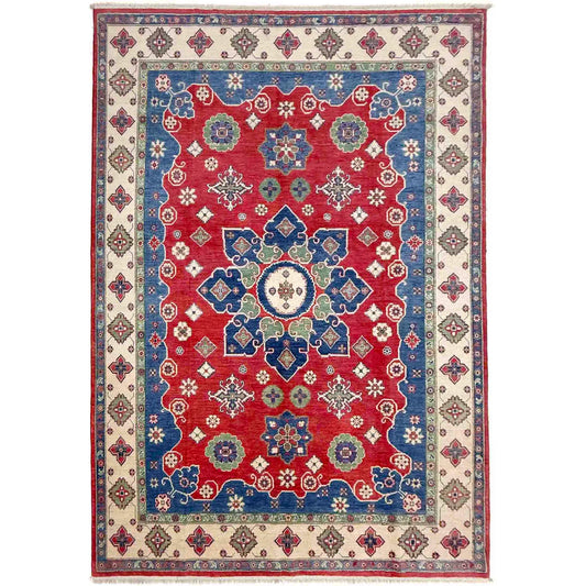 Red  Oriental Kazak Afghan Hand-knotted Rug (KK-274)