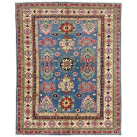 Blue  Oriental Kazak Afghan Hand-knotted Rug (KK-275)