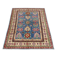 Blue  Oriental Kazak Afghan Hand-knotted Rug (KK-275)