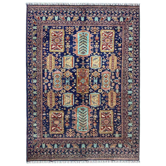 compare product Multi color Super Fine Kazak Afghan Hand-knotted Rug (KK-276)