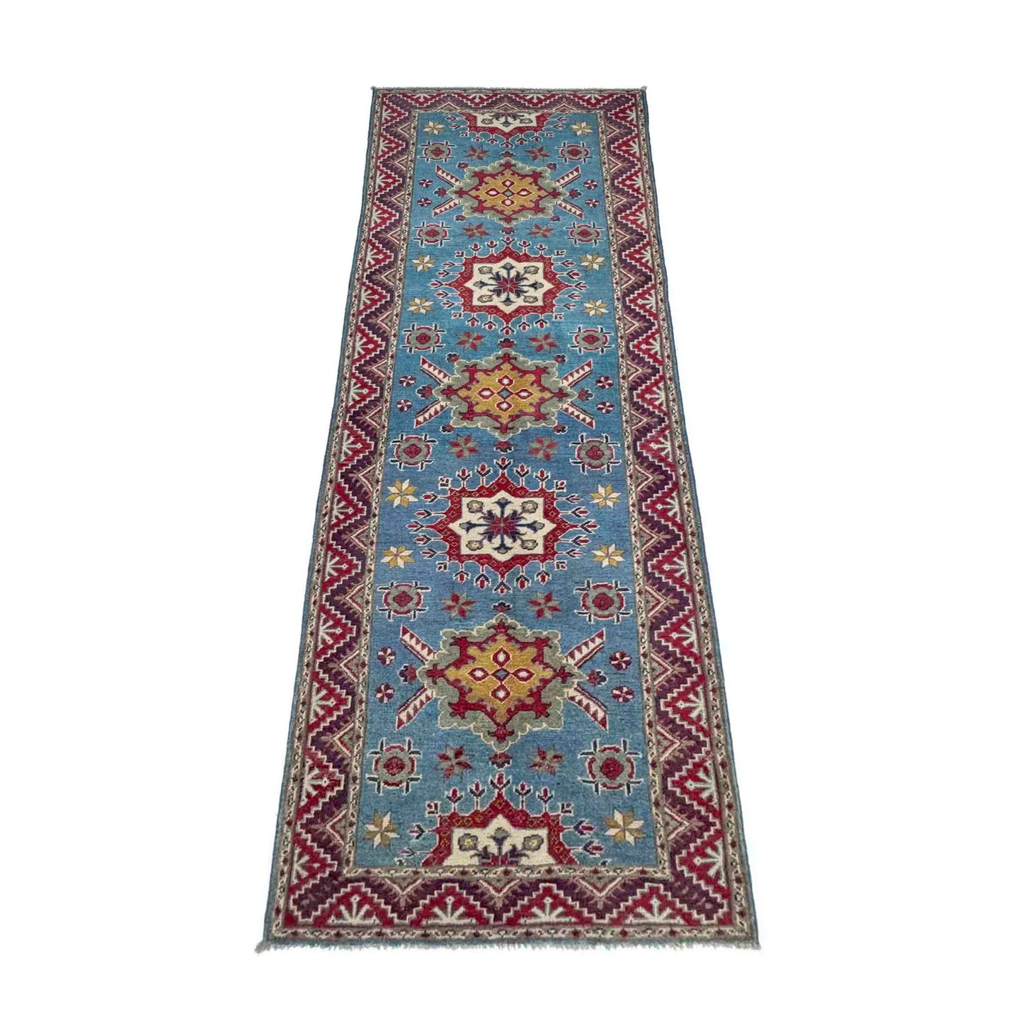 Blue  Oriental Kazak Afghan Hand-knotted Rug (KK-268)