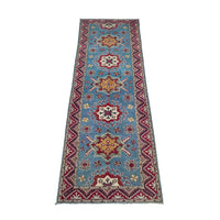Blue  Oriental Kazak Afghan Hand-knotted Rug (KK-268)