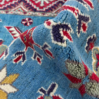 Blue  Oriental Kazak Afghan Hand-knotted Rug (KK-268)