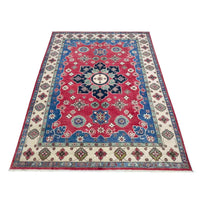 Red  Oriental Kazak Afghan Hand-knotted Rug (KK-270)