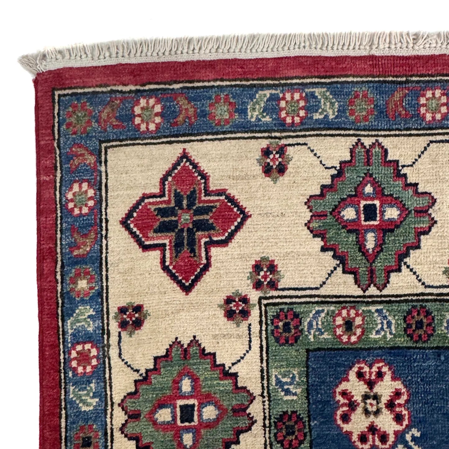 Red  Oriental Kazak Afghan Hand-knotted Rug (KK-270)