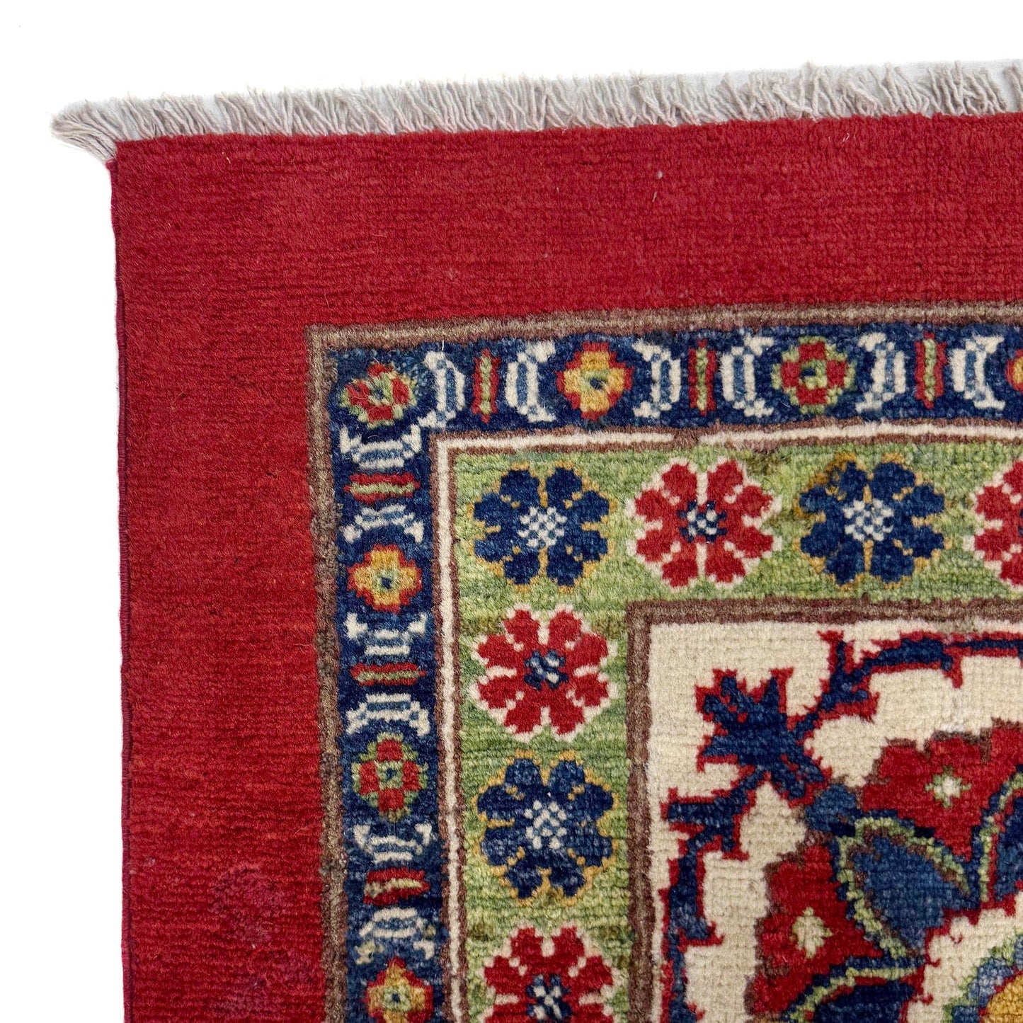 Red  Oriental Kazak Afghan Hand-knotted Rug (KK-271)