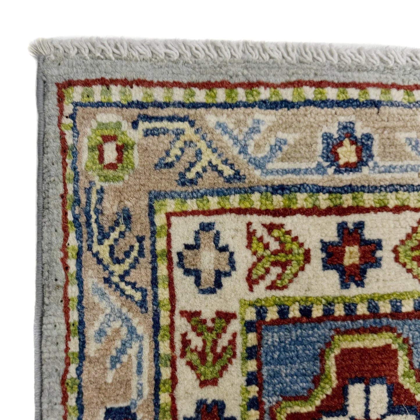 Grey Oriental Kazak Afghan Hand-knotted Rug (KK-272)