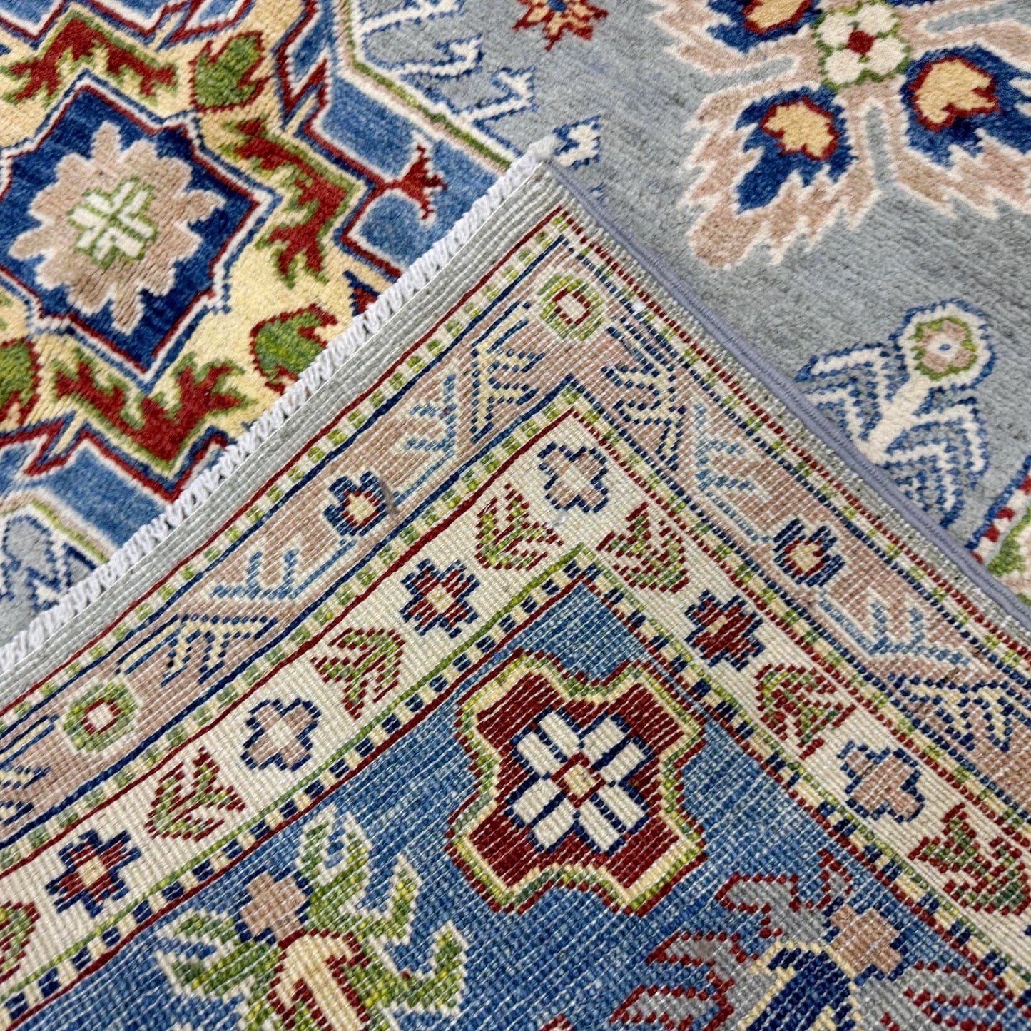 Grey Oriental Kazak Afghan Hand-knotted Rug (KK-272)