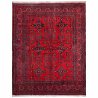 Red Khal Mohammadi Afghan Hand-knotted Rug (KM-463)