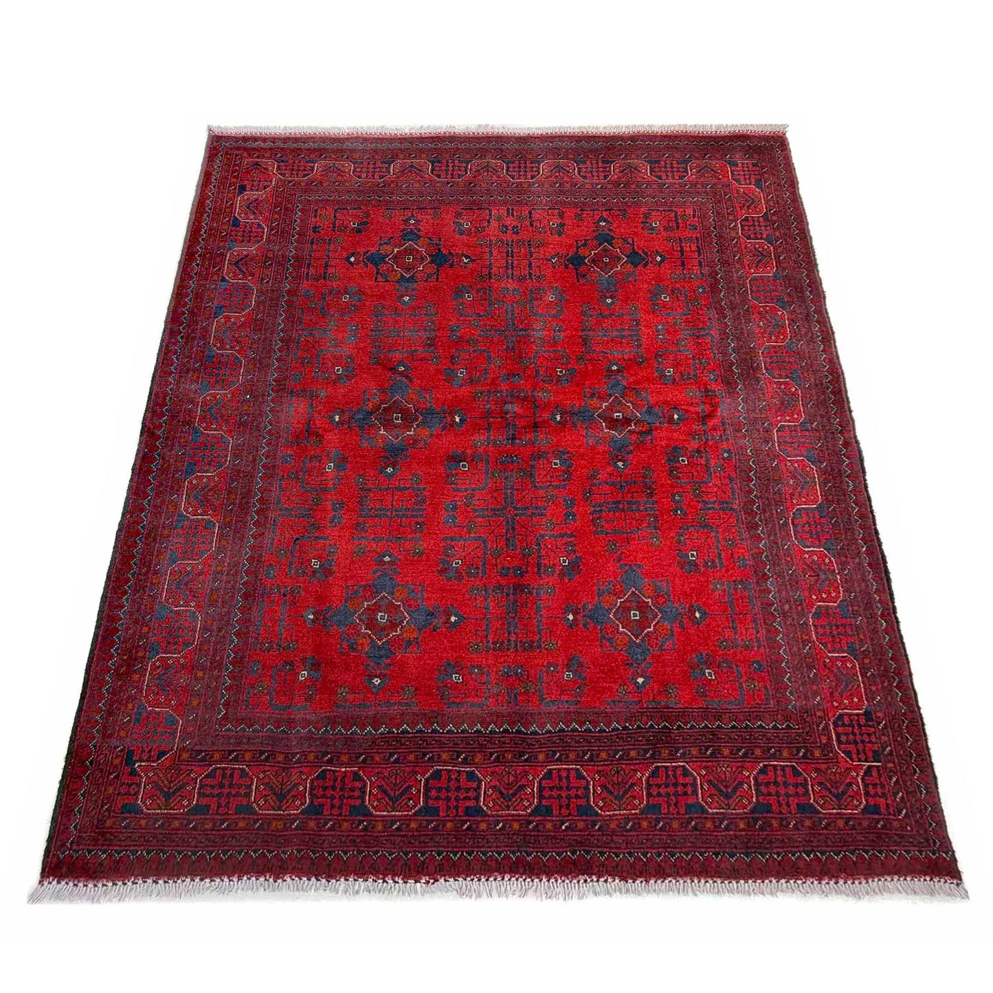Red Khal Mohammadi Afghan Hand-knotted Rug (KM-463)
